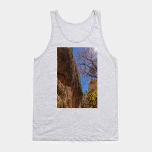 Rocky Cliff Formation Amid Colorful Tree Leaves Tank Top